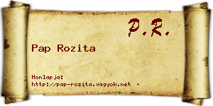 Pap Rozita névjegykártya